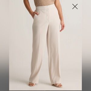 Quince Size 8 Stretch Crepe Classic Trouser Pants Sand Tan Old Money Career